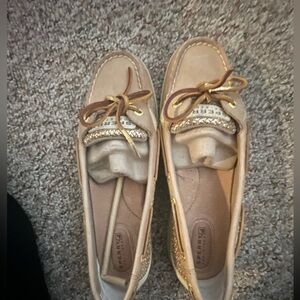 Sperry Top-Sider Angelfish Gold Glitter Boat Leather Shoe Size 8.5  brand new